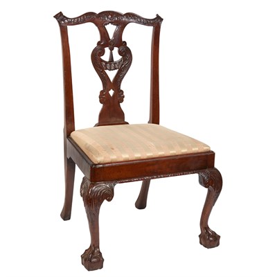 Lot 168 - Chippendale Mahogany Tassel Back Side Chair...