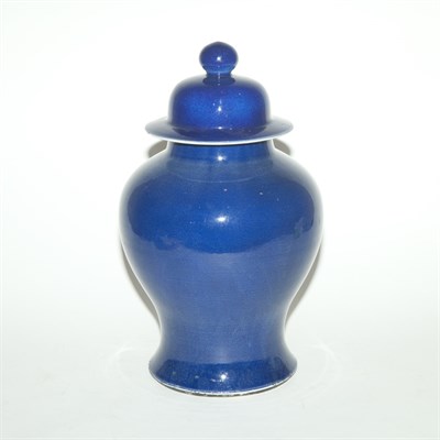 Lot 182 - Chinese Blue Glazed Porcelain Covered Vase...