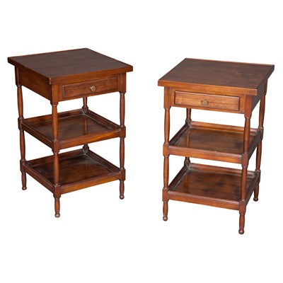 Lot 373 - Pair of Directoire Style Walnut Side Tables...