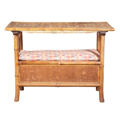 Lot 112 - Faux Bamboo Convertible Hall Bench/Table...