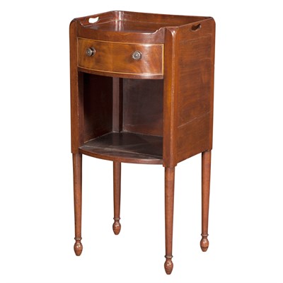 Lot 414 - George III Inlaid Mahogany Bedside Table...