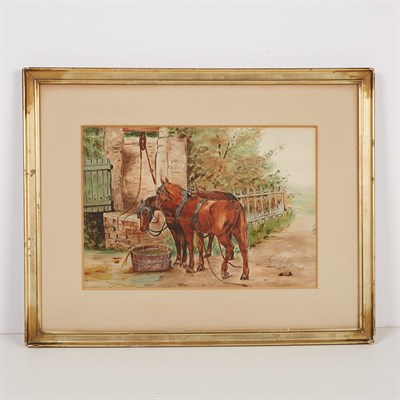 Lot 81 - Louis B. McCann 19th/20th Century Horses at a...