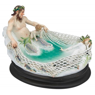 Lot 77 - Meissen Art Nouveau Porcelain Figure Group...