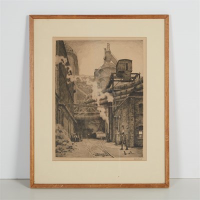 Lot 105 - Willy Nus [FACTORY SCENE] Etching and drypoint,...