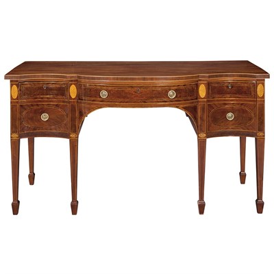 Lot 223 - George III Inlaid Mahogany Serpentine...