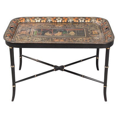 Lot 360 - English Stenciled Tole Tray 19th Century Of...