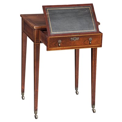 Lot 249 - George III Inlaid Rosewood Writing Table Late...