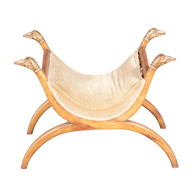 Lot 318 - Continental Fruitwood and Parcel Gilt Curule...