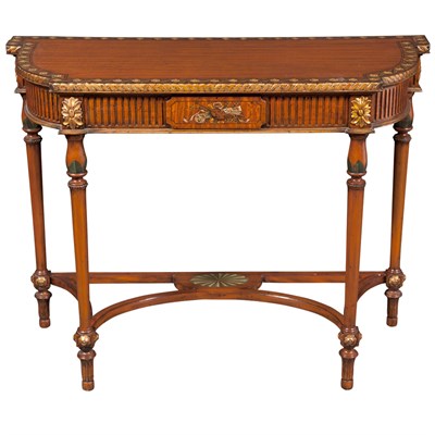 Lot 255 - George III Style Painted Satinwood Console...