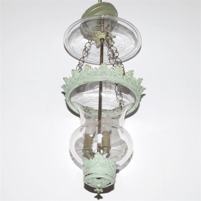 Lot 436 - Glass and Painted Metal Hanging Lamp Height 20...