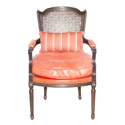 Lot 417 - Louis XVI Style Caned Mahogany Armchair