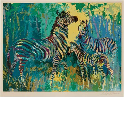 Lot 134 - LeRoy Neiman (1921-1912) ZEBRA FAMILY Color...