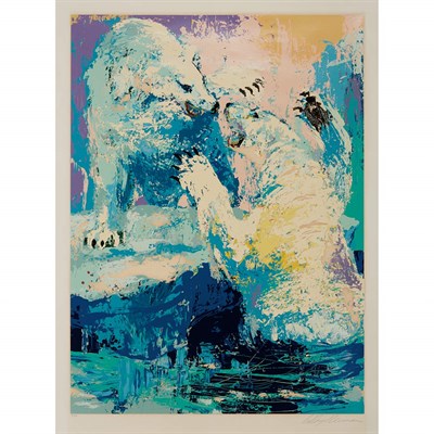 Lot 135 - LeRoy Neiman POLAR BEARS Color screenprint,...