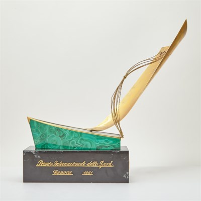 Lot 232 - Italian Gilt-Metal Mounted Malachite and Black...