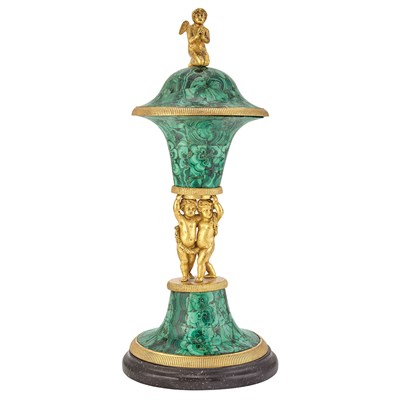 Lot 503 - Louis XVI Style Gilt-Bronze, Malachite and...