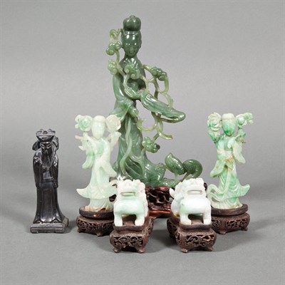 Lot 415 - Group of Five Chinese Jade Carvings Comprising...