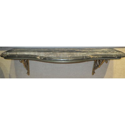 Lot 77A - Marble Top Gilt-Metal Wall Mounted Console...