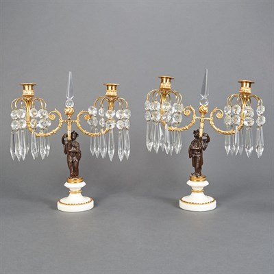 Lot 412 - Pair of Gilt and Patinated-Metal Chinoiserie...