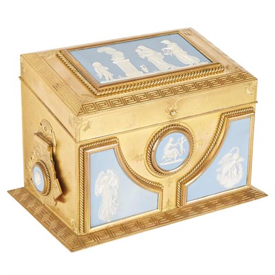 Lot 152 - Victorian Wedgwood Blue Jasperware Mounted...