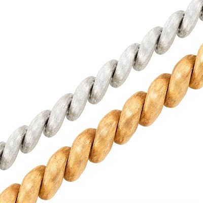 Lot 641 - Two Rose and White Gold Bracelets