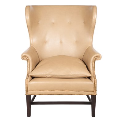 Lot 240 - George III Style Leather Upholstered Wing Chair