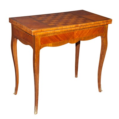 Lot 176 - Louis XV Style Fruitwood Fold-Over Games Table...