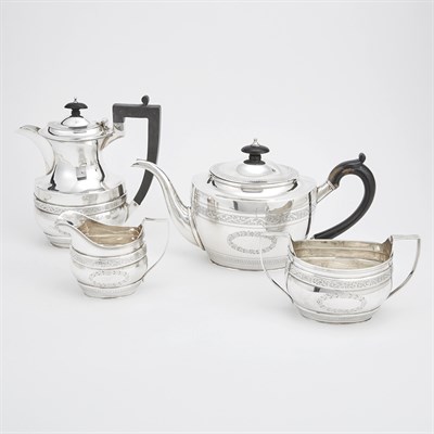 Lot 202 - Assembled English Silver Tea and Coffee...