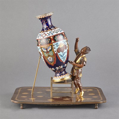 Lot 138 - Japanese Style Gilt and Patinated-Metal Figure...