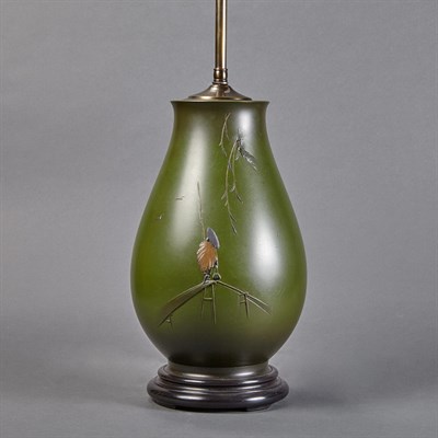 Lot 344 - Japanese Green Patinated-Bronze Lamp Height 12...