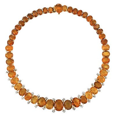 Lot 335 - Gold, Citrine and Diamond Necklace, Van Cleef & Arpels