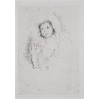 Lot 20 - Mary Cassatt (1844-1926) MARGOT WEARING A...