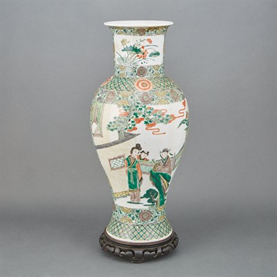 Lot 339 - Chinese Famille Verte Porcelain Vase Height 17...