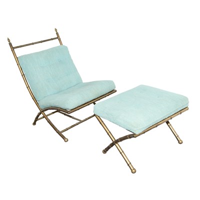 Lot 66 - Regency Style Gilt-Metal and Faux Bamboo Chair...