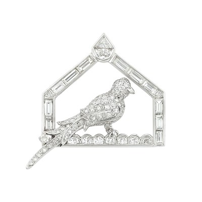 Lot 375 - Platinum and Diamond Brooch