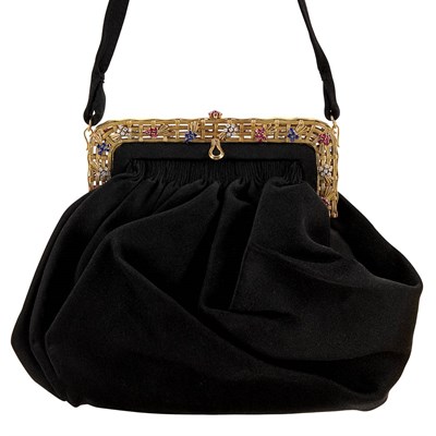 Lot 263 - Gold, Diamond and Gem-Set and Fabric Purse