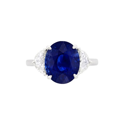 Lot 364 - Platinum, Sapphire and Diamond Ring