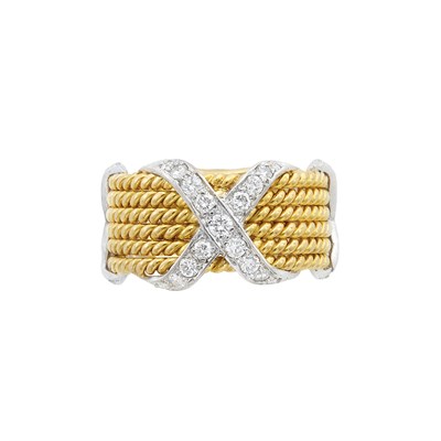 Lot 169 - Gold, Platinum and Diamond Band Ring, Tiffany & Co., Schlumberger