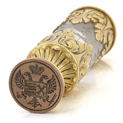 Lot 206 - Art Nouveau Gold and Crystal Seal