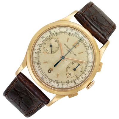 Lot 78 - Gentleman's Gold Two Registrar Chronograph Wristwatch, Vacheron & Constantin