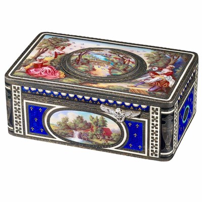 Lot 41 - Antique Silver, Gilt Metal and Swiss Enamel Singing Bird Box
