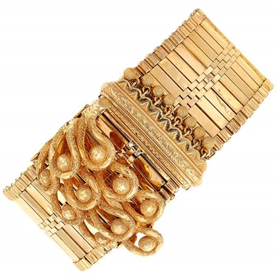 Lot 1063 - Gold Slide Bracelet