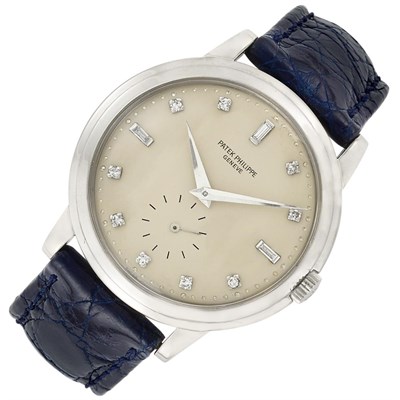 Lot 77 - Gentleman's White Gold and Diamond Wristwatch, Patek Philippe, Ref. 2552