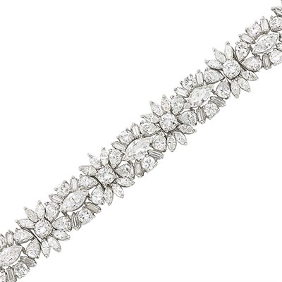 Lot 446 - Platinum and Diamond Bracelet