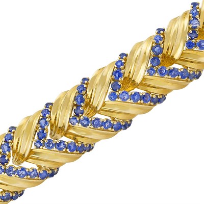 Lot 290 - Gold and Sapphire Bracelet, Tiffany & Co.