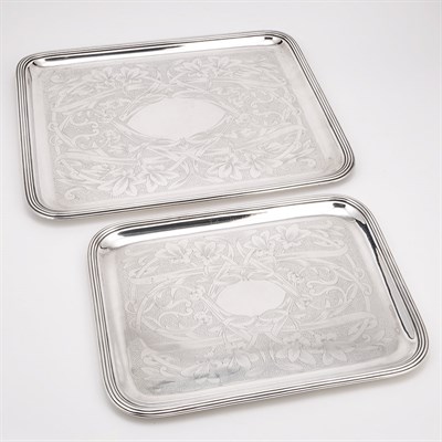 Lot 208 - Two Christofle Silver Plated Graduated Trays...