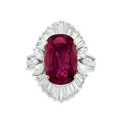 Lot 274 - White Gold, Ruby and Diamond Ring