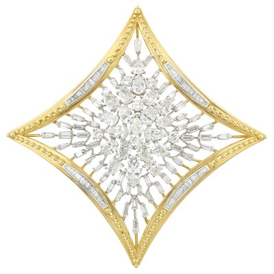 Lot 442 - Gold, Platinum and Diamond Pendant Clip-Brooch, David Webb