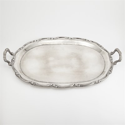 Lot 382 - Peruvian Sterling Silver Oval Two-Handled Tray...