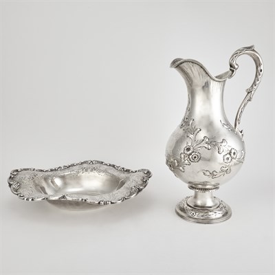 Lot 366 - American Sterling Silver Water Pitcher;...