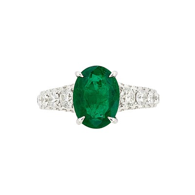 Lot 108 - White Gold, Emerald and Diamond Ring, Piranesi
